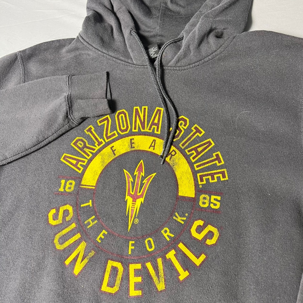 Colosseum Arizona State Sun Devils ASU Fear The Fork Hoodie Mens Medium Gray